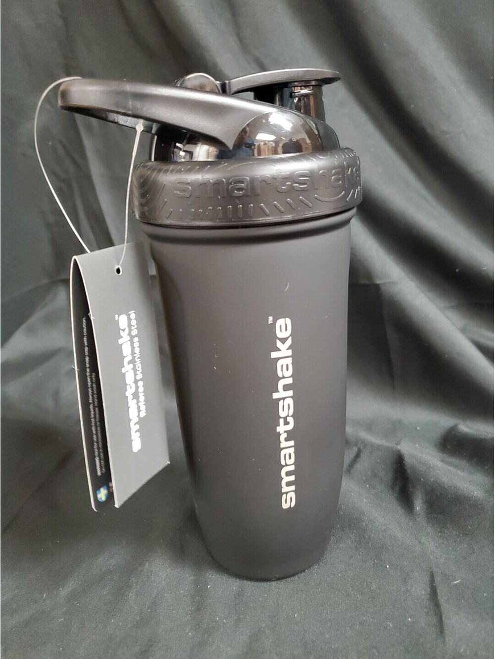 Smartshake Reforce Stainless Steel Black Shaker Bottle 30oz Leakproof NEW